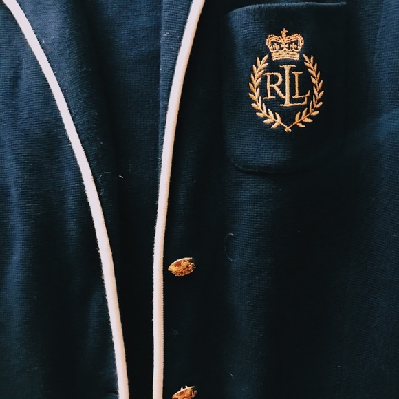 Ralph Lauren Navy Blue and Gold Blazer - Picture 3 of 3